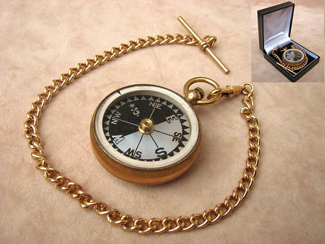 Late 19th century pocket compass with mother of pearl dial
